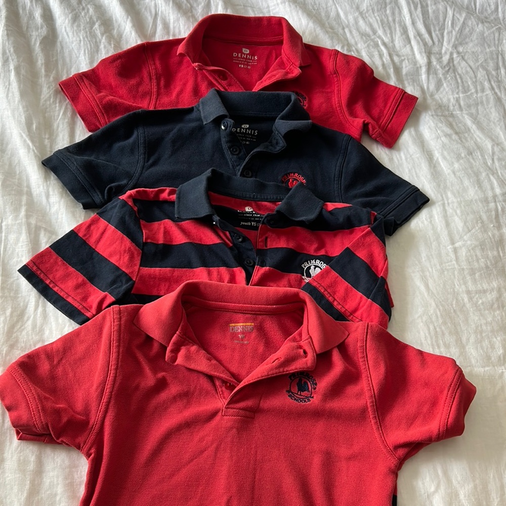 Kids Unisex Primrose Uniform Polo Shirt Bundle 7/8 Youth Small